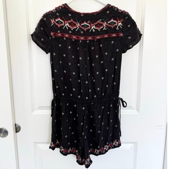 Free People Song For You Boho Aztec Embroidered Romper XS - Picture 3 of 4